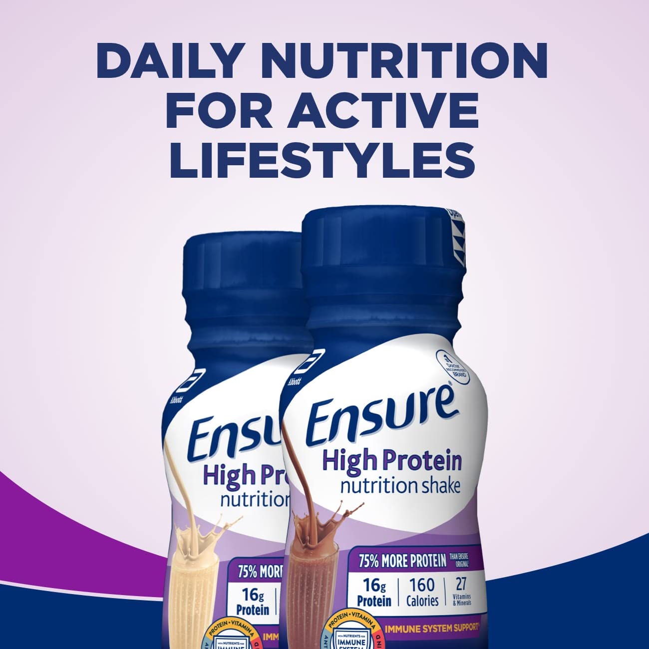 Ensure High Protein Vanilla Nutrition Shake with Fiber, Ready to Drink, 16g Protein and 27 Vitamins and Minerals, 8 fl oz, 24 Pack