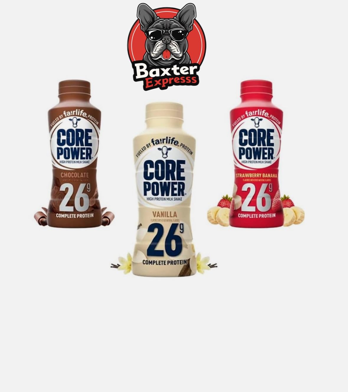 Fairlife' 26g Core Power' High Protein Milk Shakes Variety 12 Pack 14 Fl Oz- Vanilla, Chocolate, Strawberry Bananna