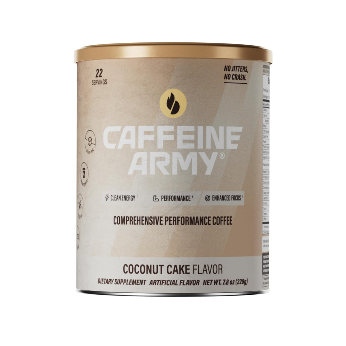CAFFEINE ARMY Caramel Macchiato | Functional Coffee with Collagen Peptides, MCTs, CoQ10 and Adaptogens: Clean Energy, Supports Daily Attention, No Jitters or Crash (13.4 oz 38 Servings)