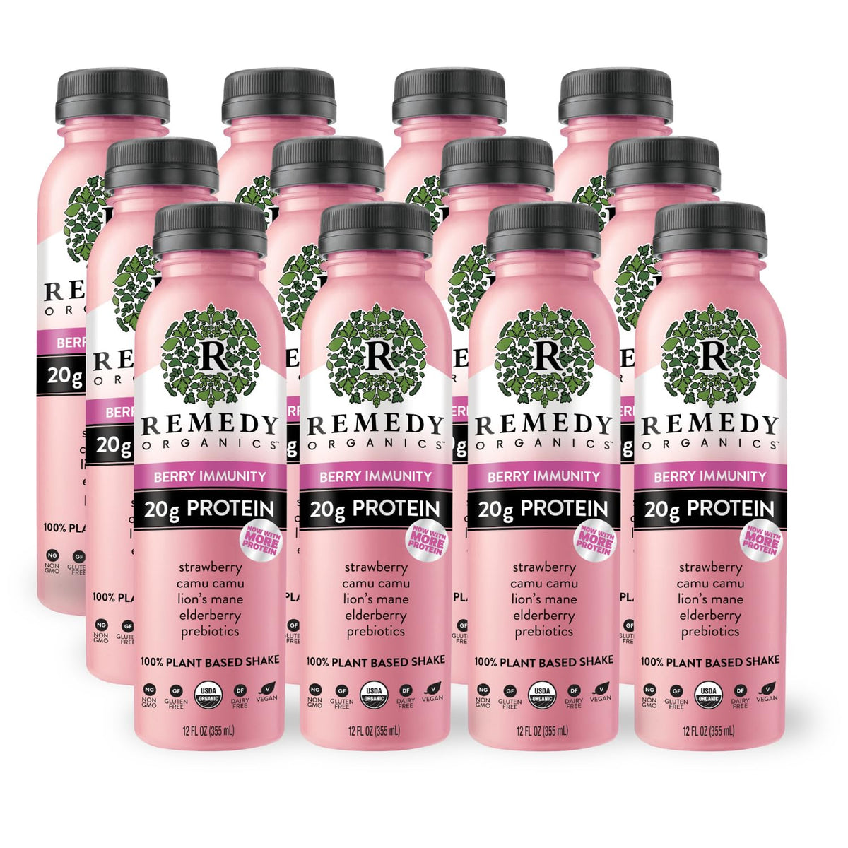 Remedy Organics Tropical Mango 12-Pack | Plant Based 16g Protein Shakes, Ready to Drink | USDA Organic, Gluten Free, Dairy Free, Soy Free