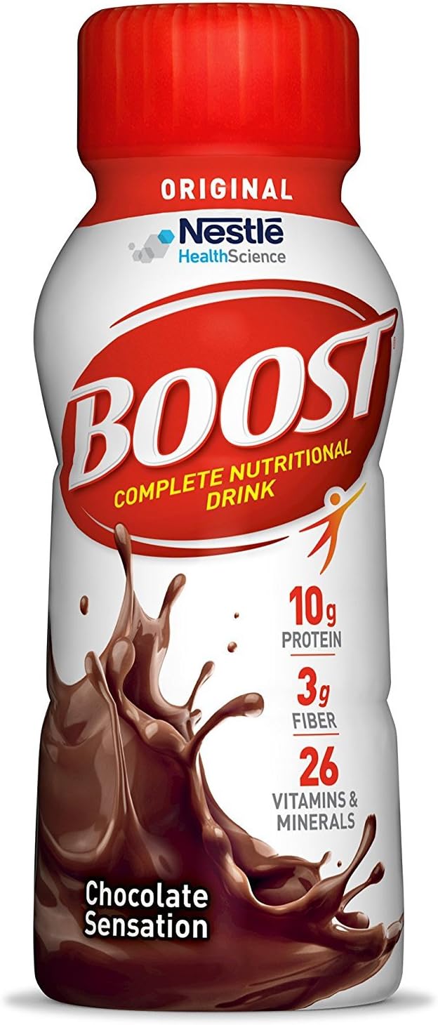 BOOST Original Ready to Drink Nutritional Drinks, Rich Chocolate, 8 Fl Oz Bottles (Pack of 24)