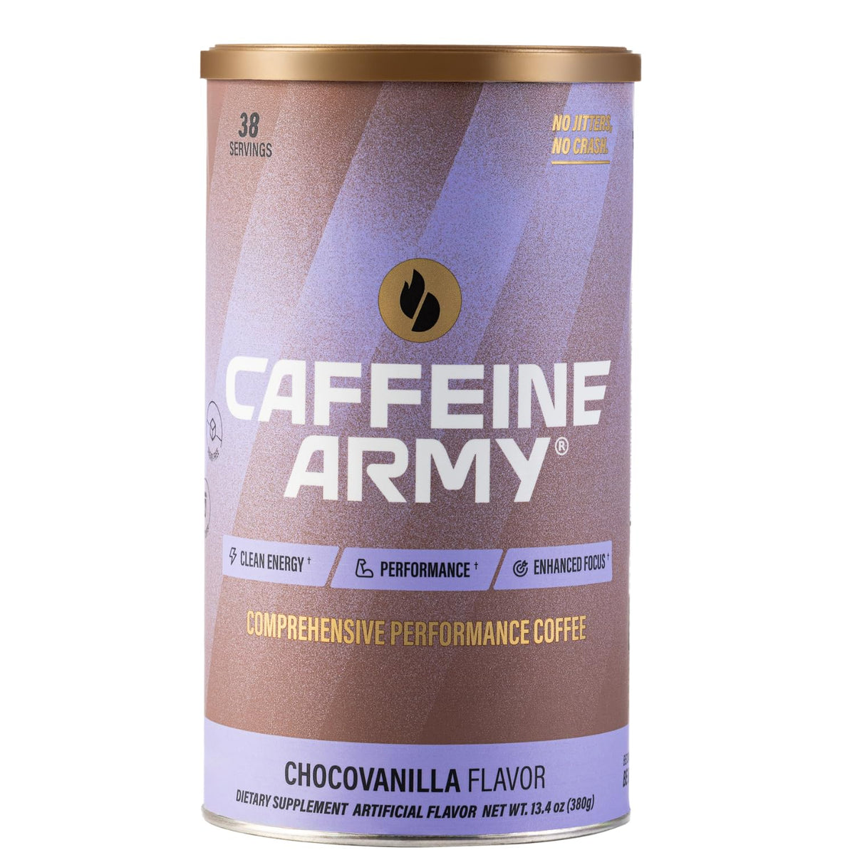 CAFFEINE ARMY Caramel Macchiato | Functional Coffee with Collagen Peptides, MCTs, CoQ10 and Adaptogens: Clean Energy, Supports Daily Attention, No Jitters or Crash (13.4 oz 38 Servings)