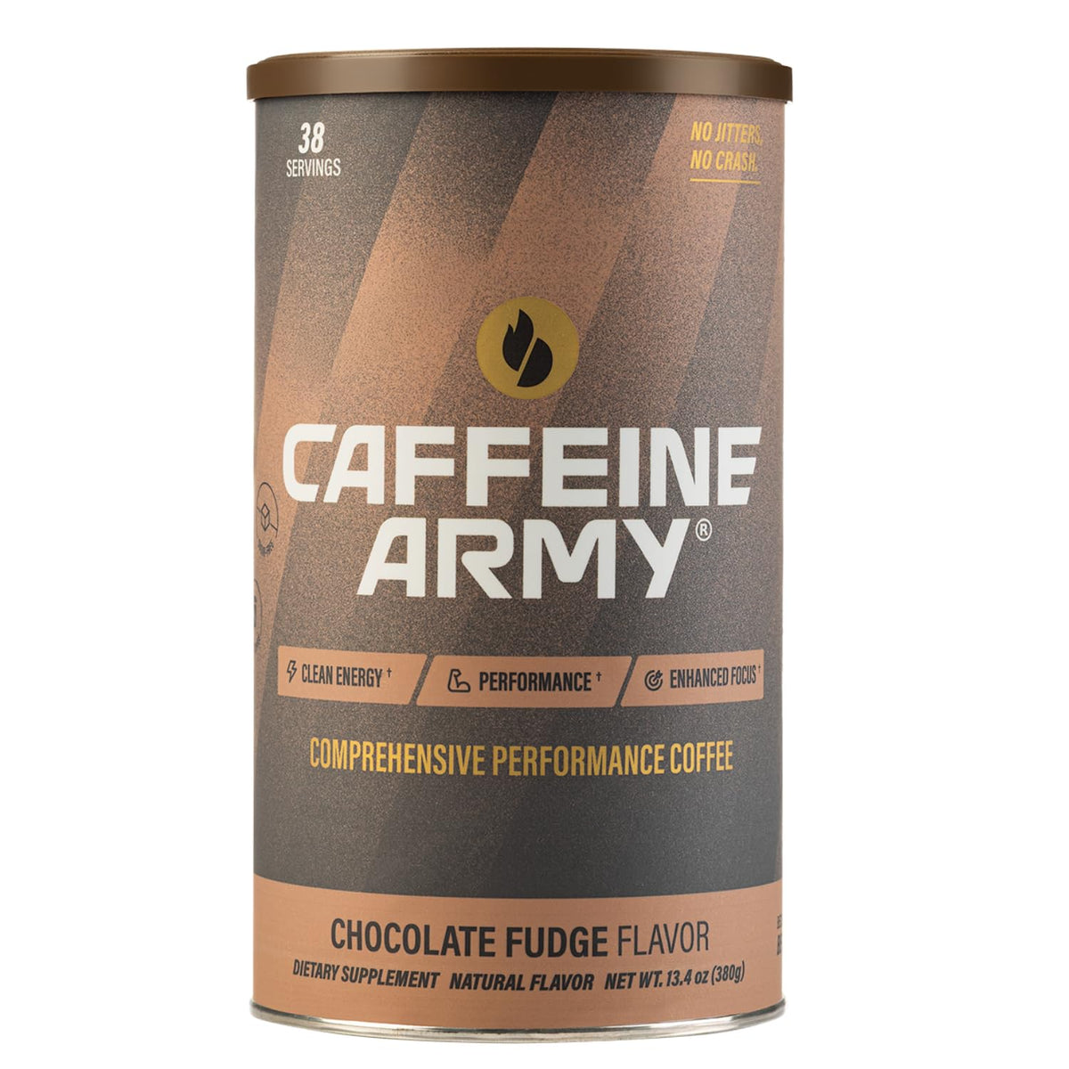CAFFEINE ARMY Caramel Macchiato | Functional Coffee with Collagen Peptides, MCTs, CoQ10 and Adaptogens: Clean Energy, Supports Daily Attention, No Jitters or Crash (13.4 oz 38 Servings)