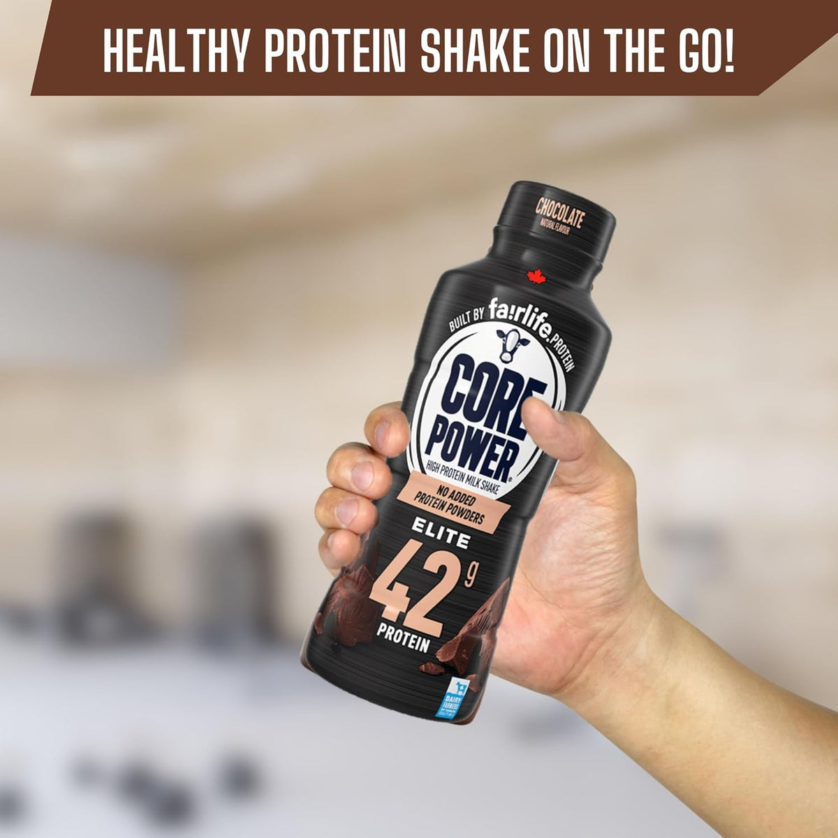 Worldwide Nutrition Bundle: Fairlife Core Power Elite 42g High Protein Milk Shake - Kosher, Chocolate Protein Shake for Workout Recovery - 14 Fl Oz (Pack of 12) & Multi-Purpose Key Chain