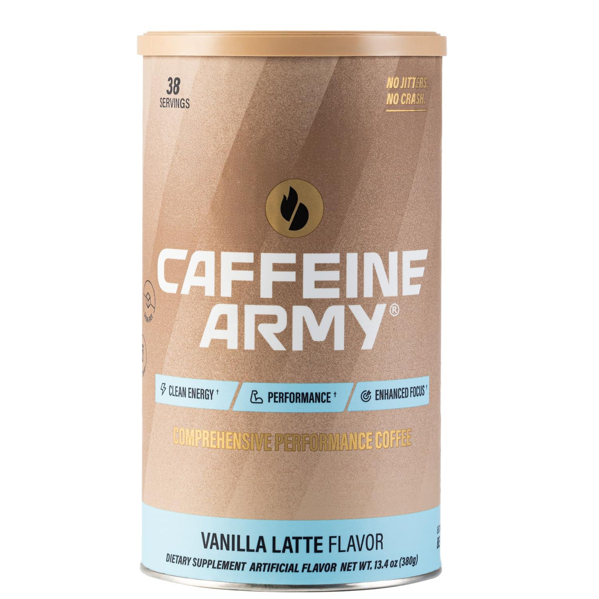CAFFEINE ARMY Caramel Macchiato | Functional Coffee with Collagen Peptides, MCTs, CoQ10 and Adaptogens: Clean Energy, Supports Daily Attention, No Jitters or Crash (13.4 oz 38 Servings)