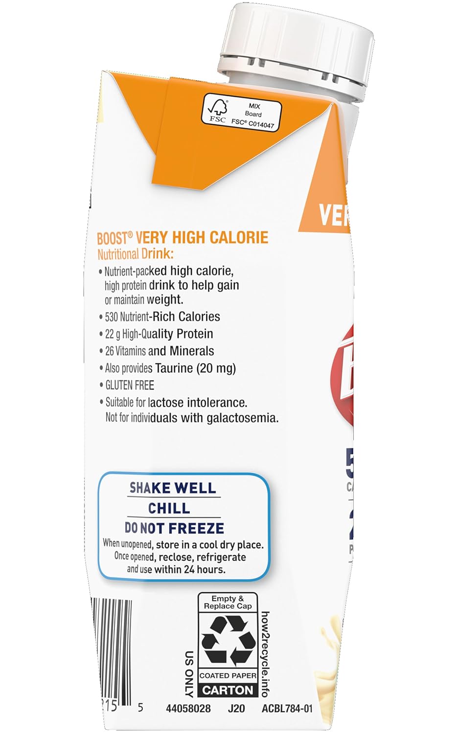 Boost Very High Calorie Nutritional Drink Duo, High Protein Nutrition Shake, Ready to Drink Nutrition Beverage, 4 Very Vanilla and 4 Creamy Strawberry, 8 Fluid Ounce (Variety Pack)