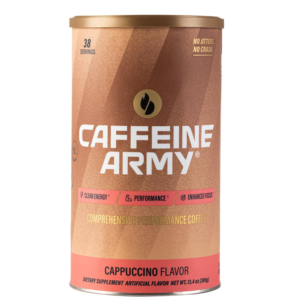 CAFFEINE ARMY Caramel Macchiato | Functional Coffee with Collagen Peptides, MCTs, CoQ10 and Adaptogens: Clean Energy, Supports Daily Attention, No Jitters or Crash (13.4 oz 38 Servings)