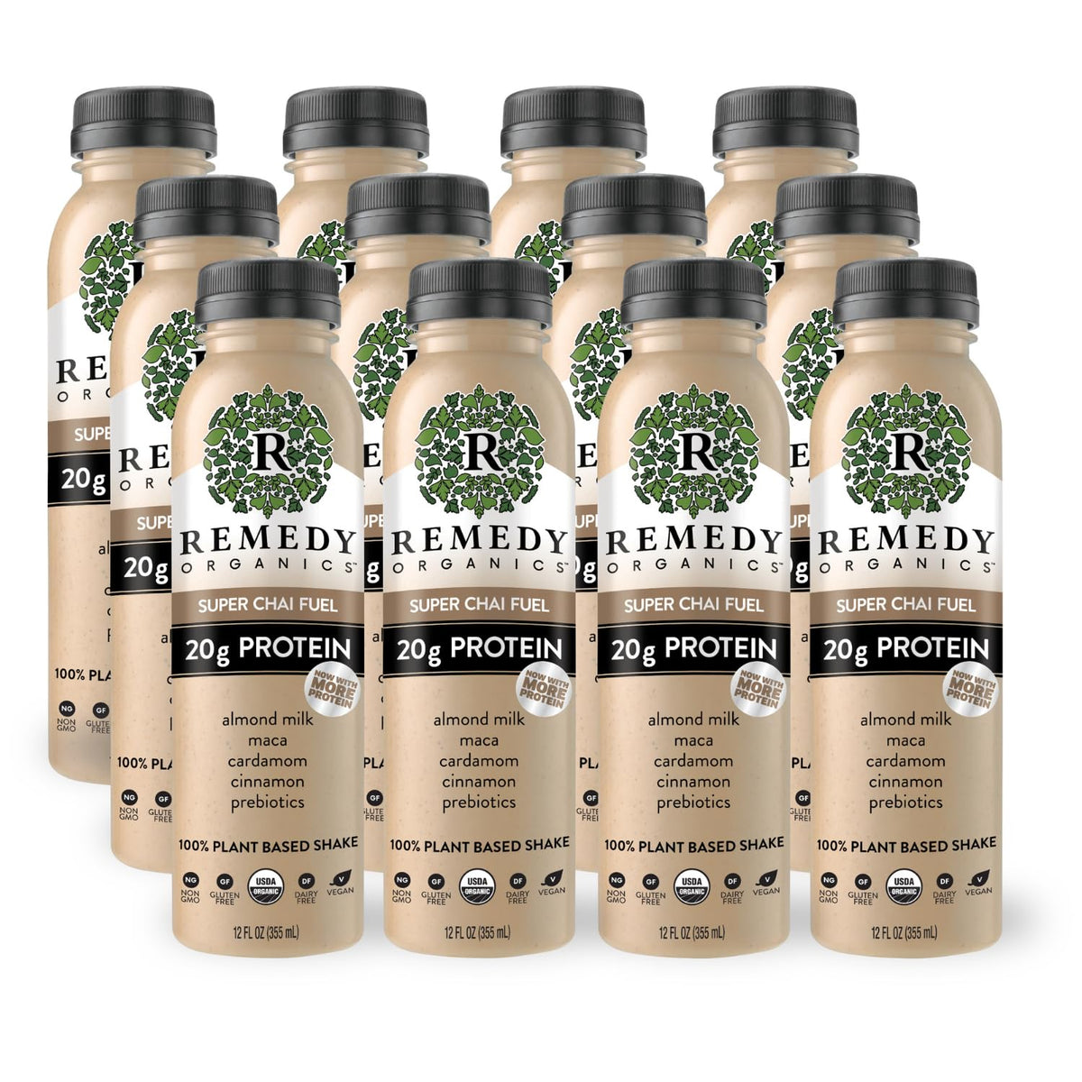 Remedy Organics Tropical Mango 12-Pack | Plant Based 16g Protein Shakes, Ready to Drink | USDA Organic, Gluten Free, Dairy Free, Soy Free