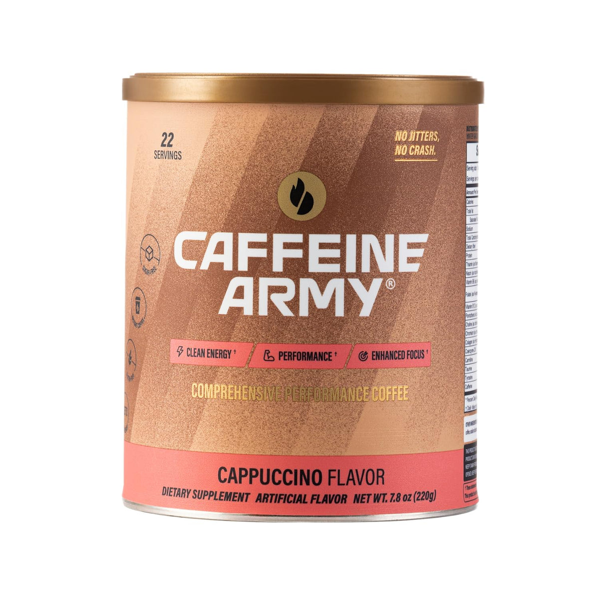 CAFFEINE ARMY Caramel Macchiato | Functional Coffee with Collagen Peptides, MCTs, CoQ10 and Adaptogens: Clean Energy, Supports Daily Attention, No Jitters or Crash (13.4 oz 38 Servings)