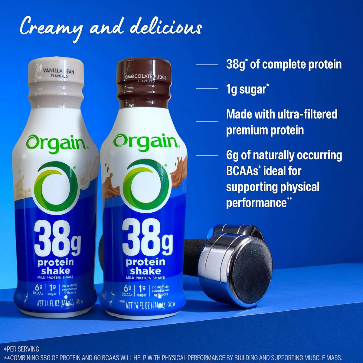 Orgain 38g High Protein Shake, Dairy Isolate Protein Milk, Chocolate Fudge, 6g BCAAs, 1g Sugar Per Serving, Meal Replacement, Ready to Drink, Keto Friendly, Gluten-Free 14 Fl Oz (Pack of 12)