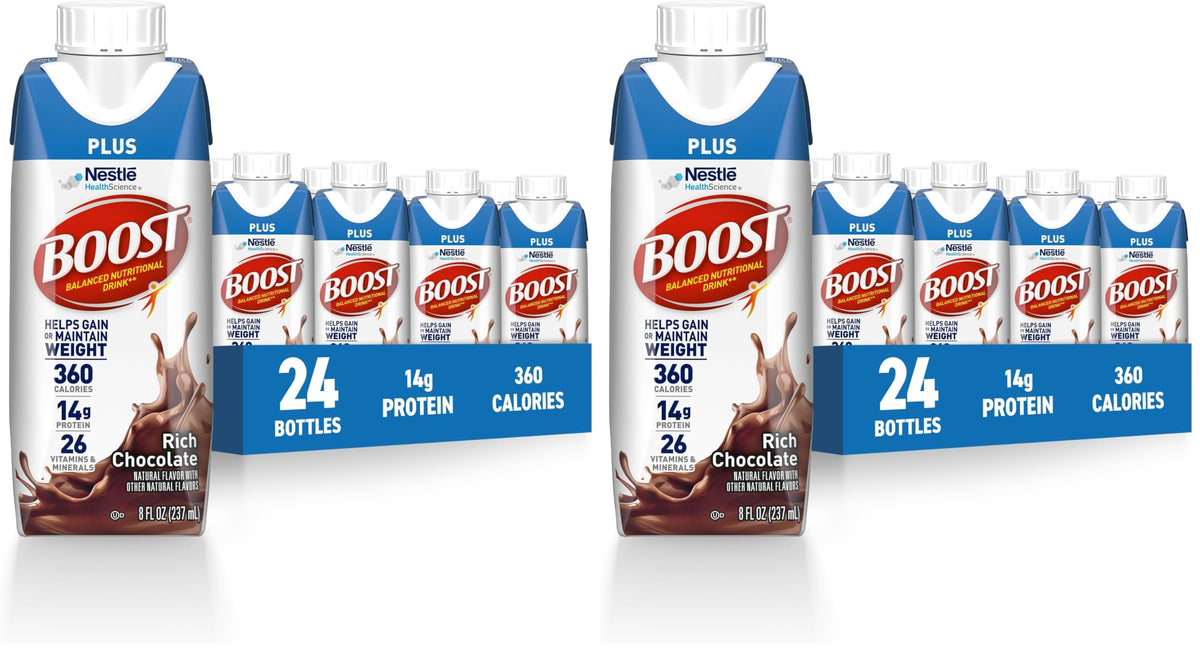 BOOST Plus Nutritional Drink, Creamy Strawberry, 8 Fl Oz (Pack of 24)