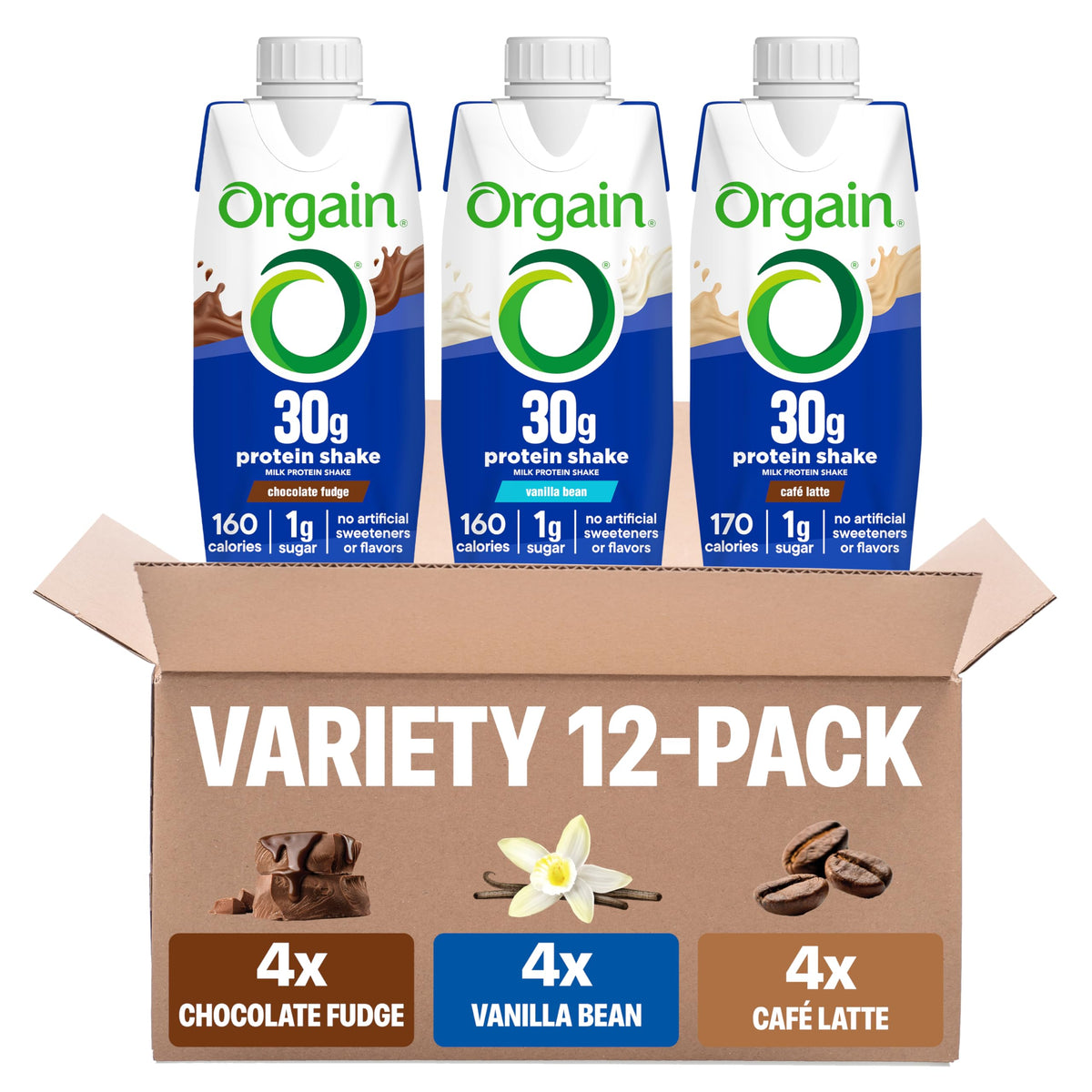 Orgain 38g High Protein Shake, Dairy Isolate Protein Milk, Chocolate Fudge, 6g BCAAs, 1g Sugar Per Serving, Meal Replacement, Ready to Drink, Keto Friendly, Gluten-Free 14 Fl Oz (Pack of 12)