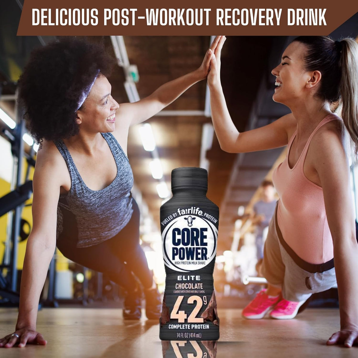 Worldwide Nutrition Bundle: Fairlife Core Power Elite 42g High Protein Milk Shake - Kosher, Chocolate Protein Shake for Workout Recovery - 14 Fl Oz (Pack of 12) & Multi-Purpose Key Chain
