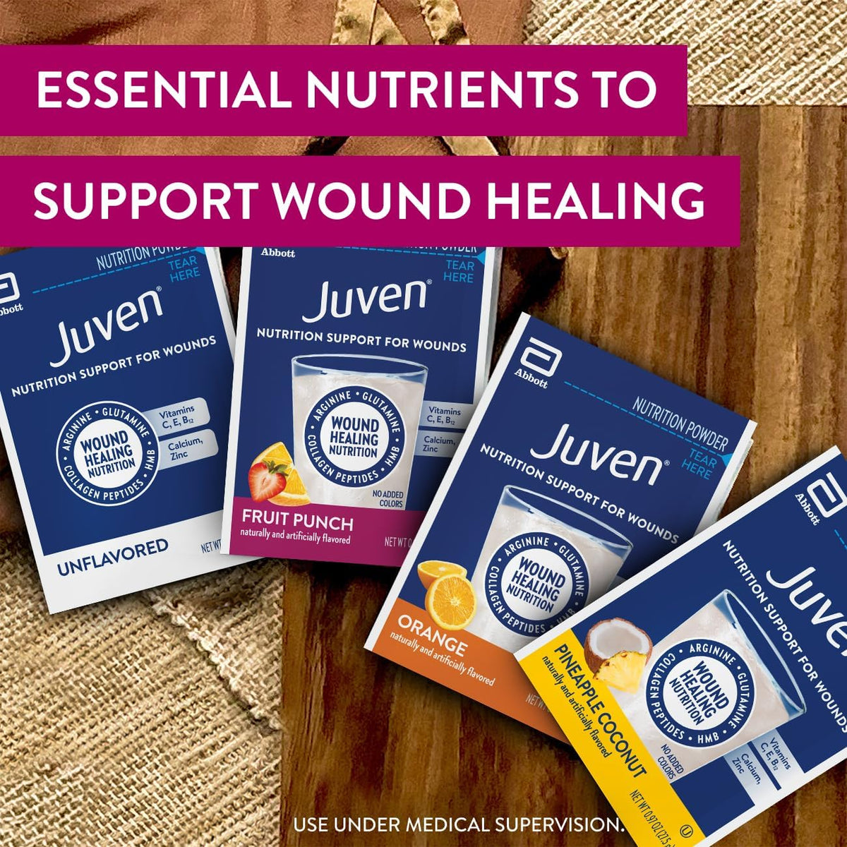Juven Nutrition Support for Wound Healing, Fruit Punch, 48ct