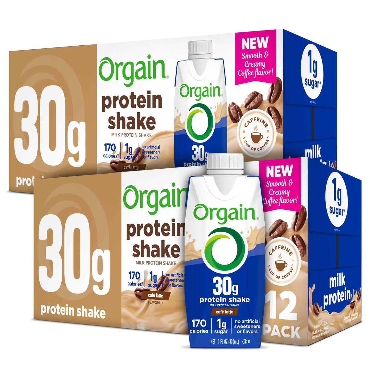 Orgain 38g High Protein Shake, Dairy Isolate Protein Milk, Chocolate Fudge, 6g BCAAs, 1g Sugar Per Serving, Meal Replacement, Ready to Drink, Keto Friendly, Gluten-Free 14 Fl Oz (Pack of 12)